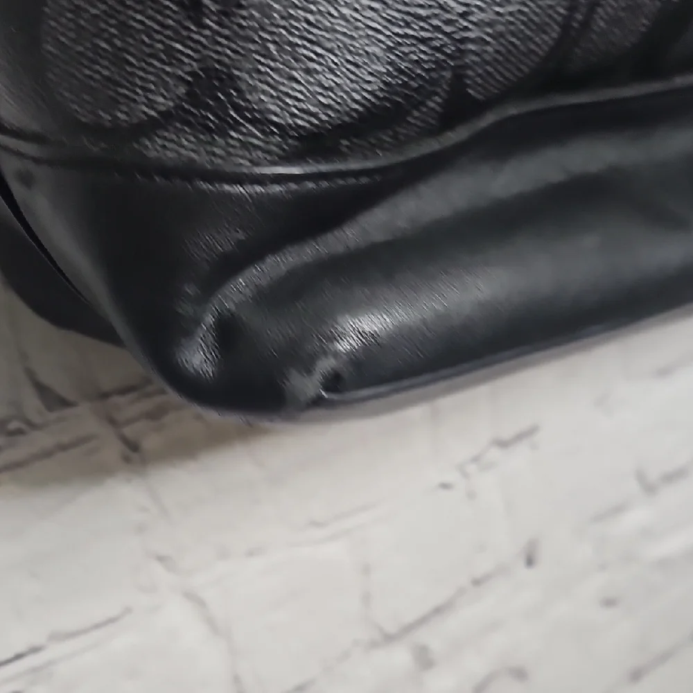 Coach Black/Gray Leather Messenger/sachel Bag